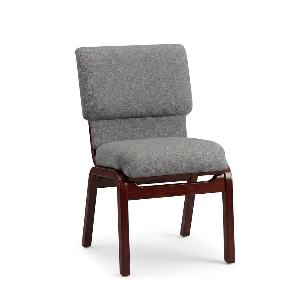 CHAIRS (14).png Classic Wood Frame Synagogue Chair - Image 1